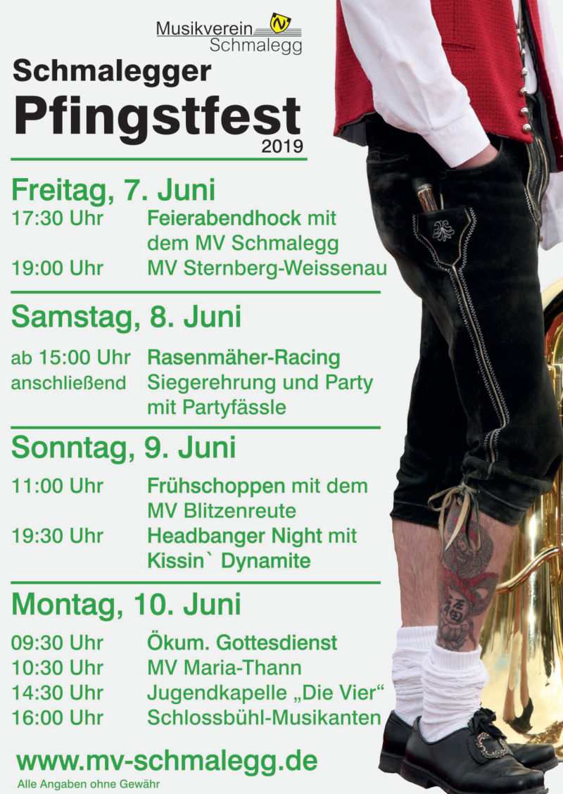 Plakat Schmalegger Pfingstfest 2019