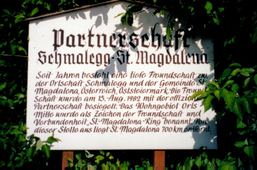 Infotafel Partnerschaft Schmalegg - St. Magdalena