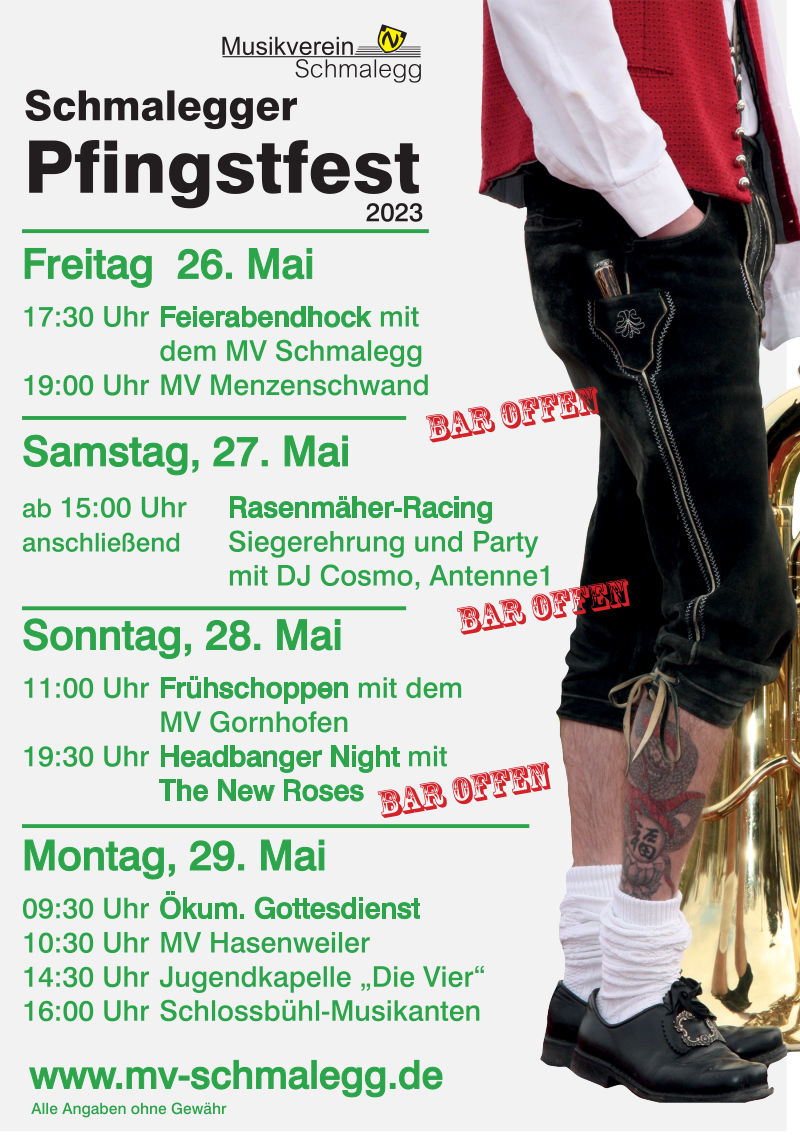 Plakat Schmalegger Pfingstfest 2023